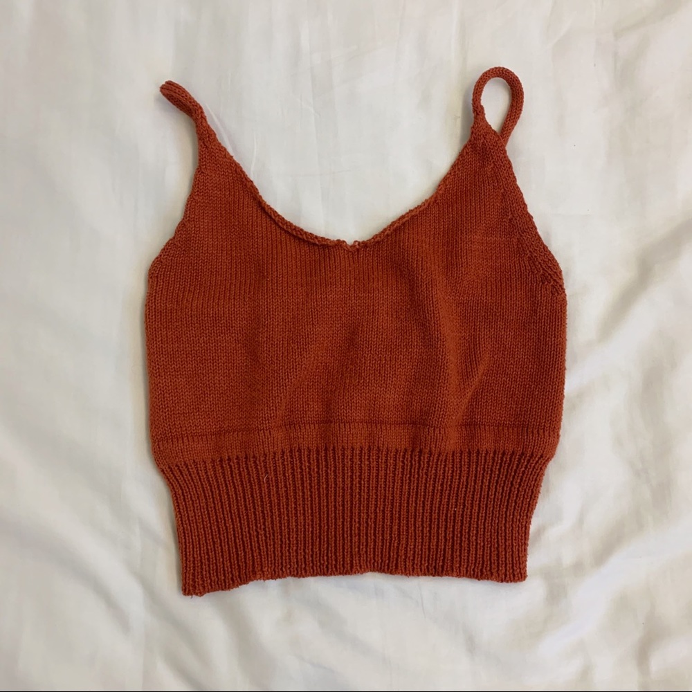 crochet orange/red top